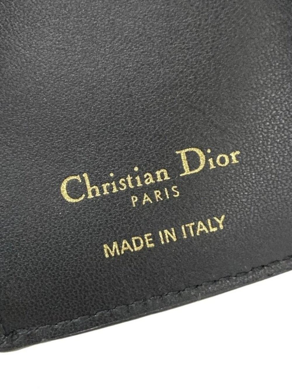 DIOR/ChristianDior Saddle Lotus Wallet - Black Leather Trifold Wallet - Picture 5 of 5